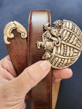 Vintage Brighton Museum Collection Noahs Arclk Brown Leather Belt 1995